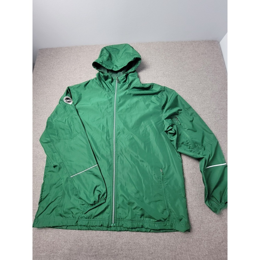 Holloway Packable Jacket Unisex XL Green Adjustable Hood Water Resistant 2295823
